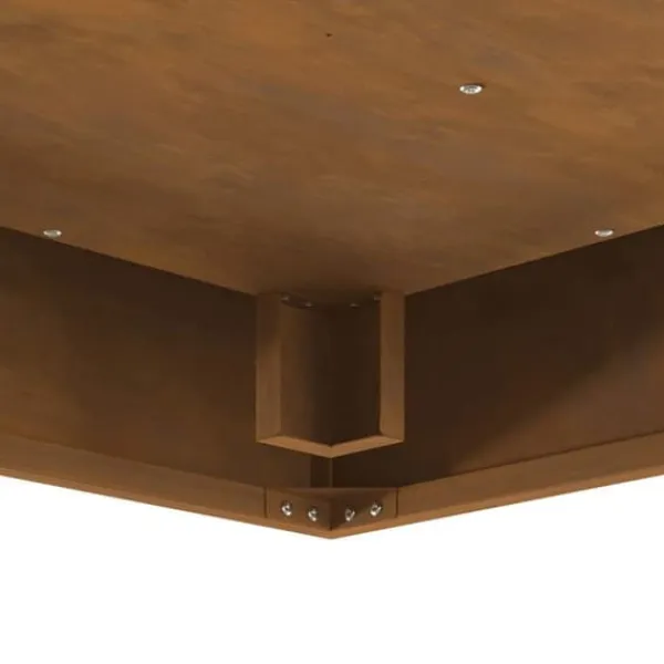Discount Fyrkantig eldstad i väderbeständigt stål för utomhusbruk | Storlek: 80x80x40 cm | Färg: Stål Öppna Spisar