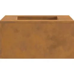 Clearance Fyrkantig eldstad i väderbeständigt stål - Utomhus vedeldad elldyna | Färg: Brun | Storlek: 60x60x30 cm Öppna Spisar