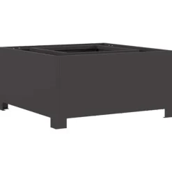 Hot Fyrkantig svart eldstad i stål för utomhusbruk | Storlek: 60x60x30 cm | Färg: Svart Öppna Spisar
