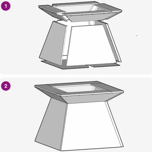 Hot Fyrkantig utomhus eldstad i väderbeständigt stål | Storlek: 48x48x40 cm Öppna Spisar