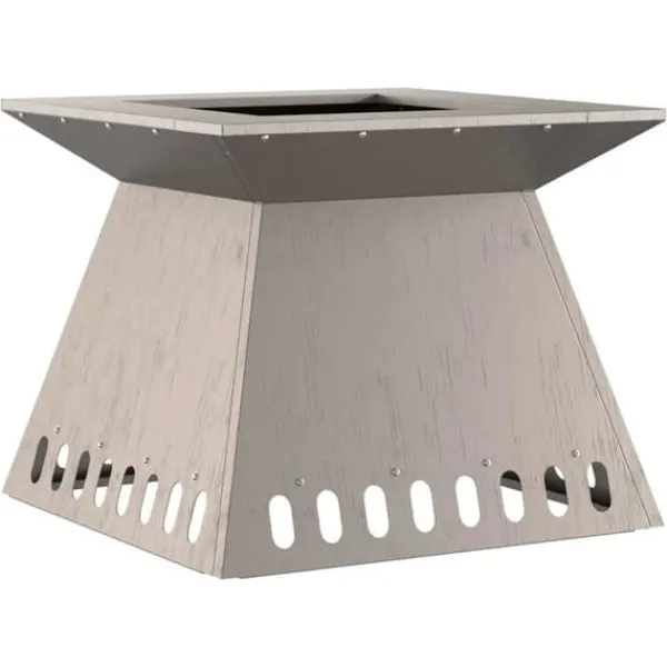 Hot Fyrkantig utomhus eldstad i väderbeständigt stål | Storlek: 48x48x40 cm Öppna Spisar