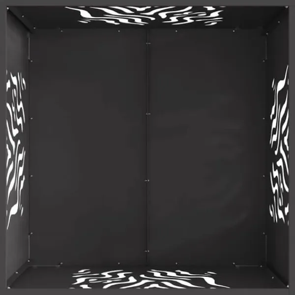 New Fyrkantig vedeldad eldstad i stål - Utomhuseldstad | Färg: Svart | Storlek: 60x60x40 cm Öppna Spisar