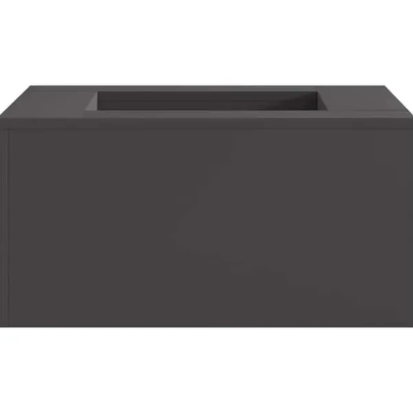 Clearance Fyrkantig vedeldad utomhuseldstad i svart stål | Storlek: 60x60x30 cm Vedeldade Kaminer