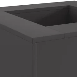Clearance Fyrkantig vedeldad utomhuseldstad i svart stål | Storlek: 60x60x30 cm Vedeldade Kaminer