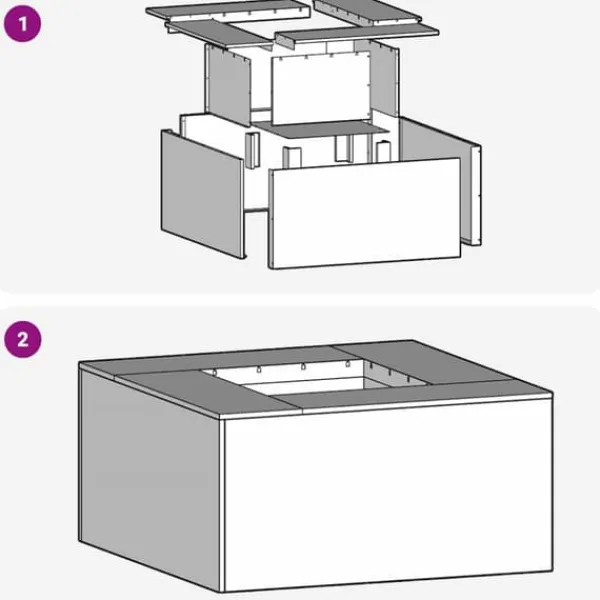Clearance Fyrkantig vedeldad utomhuseldstad i svart stål | Storlek: 60x60x30 cm Vedeldade Kaminer