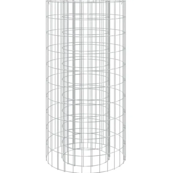 vidaXL Gabion för eldstad Ø 50 cm galvaniserat järn
