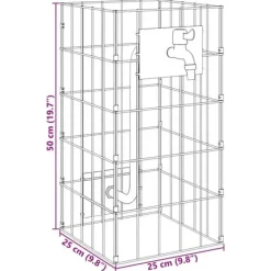 Gabion Säule med Vattenkran 50x25x25 cm - Rostfritt Stål | Färg: Silver | Storlek: 50x25x25 cm Fontäner & Dammar