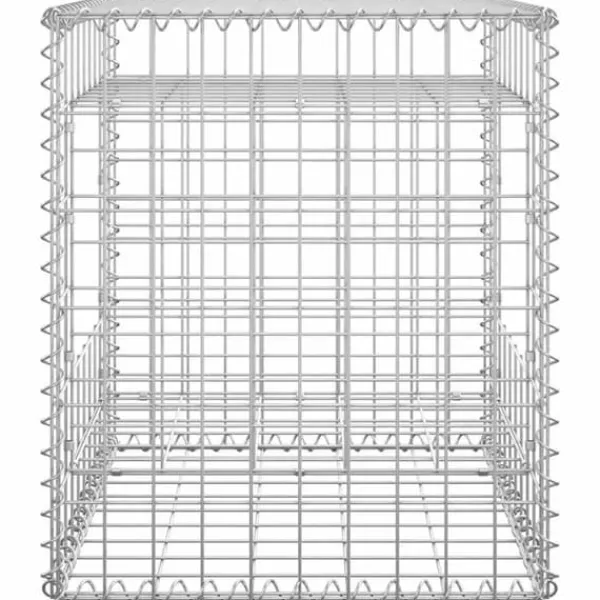 Best Gabionkorg - Stolpform för trädgårdsdekoration | Storlek: 50x50x60 cm | Material: Järn Trädgårdsprydnader