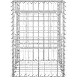 Gabionkorgar 2 st stolpformade - Dekorativa trädgårdskorgar | Storlek: 40x40x60 cm | Färg: Järn
