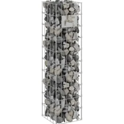 vidaXL Gabionkran Silver 25 x 25 x 100 cm Rostfritt stål
