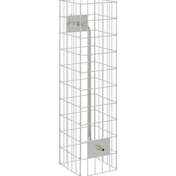 Gabionpelare med Vattenkran - Rostfritt Stål | Storlek: 100x25x25 cm | Färg: Borstad Finish Fontäner & Dammar