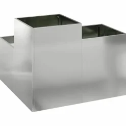 Galvaniserad planteringslåda för utomhusbruk | Storlek: 100x100x60 cm | Färg: Silver