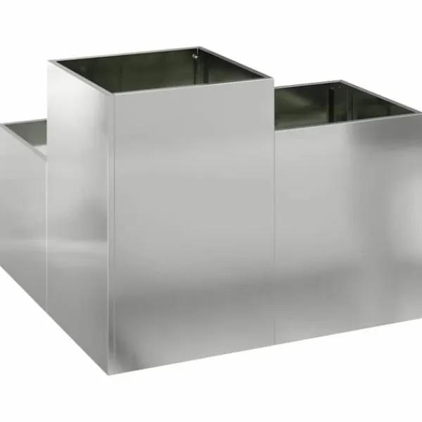Galvaniserad planteringslåda för utomhusbruk | Storlek: 100x100x60 cm | Färg: Silver