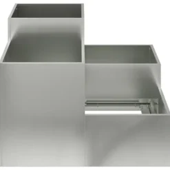 Galvaniserad planteringslåda för utomhusbruk | Storlek: 100x100x60 cm | Färg: Silver