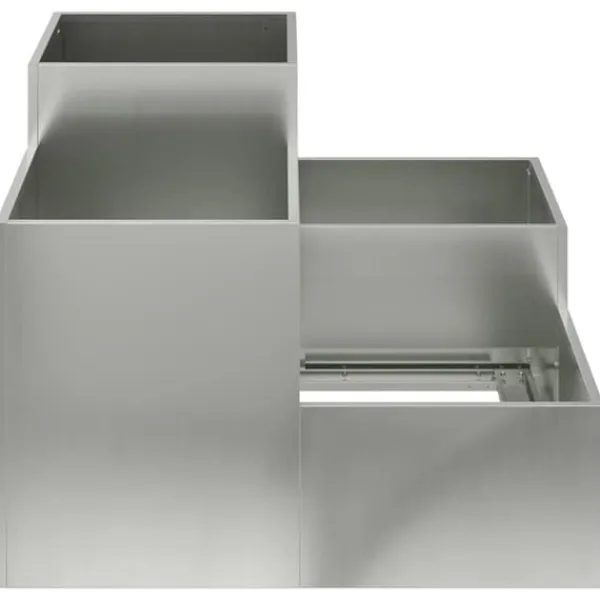 Galvaniserad planteringslåda för utomhusbruk | Storlek: 100x100x60 cm | Färg: Silver