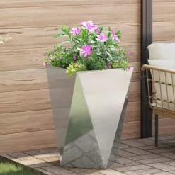 vidaXL Galvaniserad stålplanterare - - Silver - 50x50x75 cm - Monteras krävs - Robust - Utomhusbruk