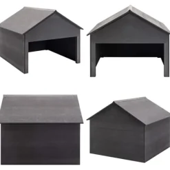Garage för gräsklippare grå 80x80x70 cm WPC - Garage För Gräsklippare - Hus För Gräsklippare - Home & Living