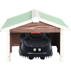 Sale Garage för robotgräsklippare 72x87x50 cm mocca och vit granträ - Hus Till Robotgräsklippare - Garage Till Robotgräsklippare - Home & Living Skjul, Garage & Carports