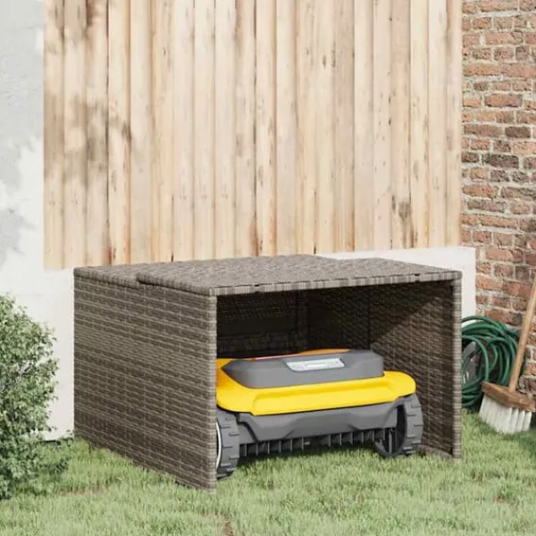 Best Garage för robotgräsklippare grå 86x90x52/57 cm konstrotting Skjul, Garage & Carports