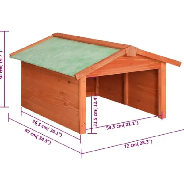 Hot Garage för robotgräsklippare 72x87x50 cm massivt granträ - Hus Till Robotgräsklippare - Garage Till Robotgräsklippare - Home & Living Skjul, Garage & Carports