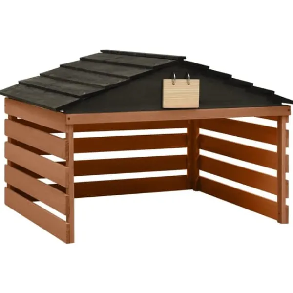 Clearance Garage för robotgräsklippare svart och brun 78x74x54 cm granträ Skjul, Garage & Carports