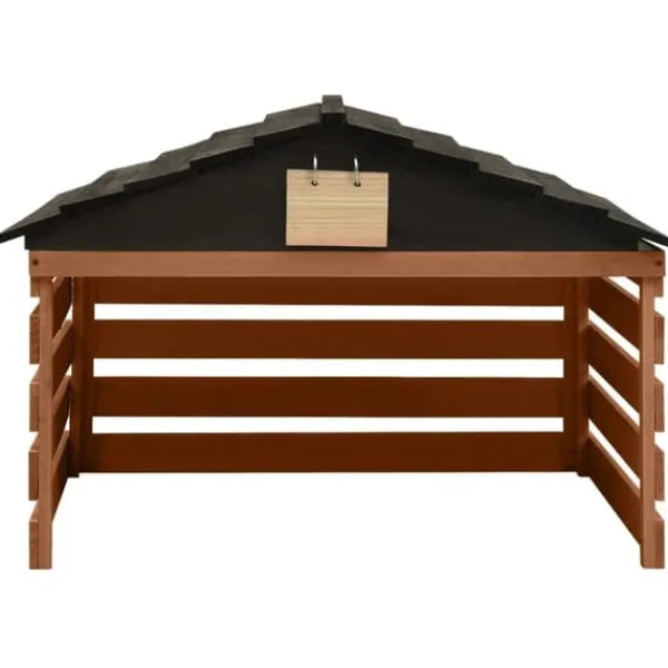 Clearance Garage för robotgräsklippare svart och brun 78x74x54 cm granträ Skjul, Garage & Carports
