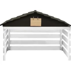 Sale Garage för robotgräsklippare svart och vit 78x74x54 cm granträ Skjul, Garage & Carports