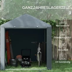 Garage Tält, 160x218x172 cm, Mörkgrå