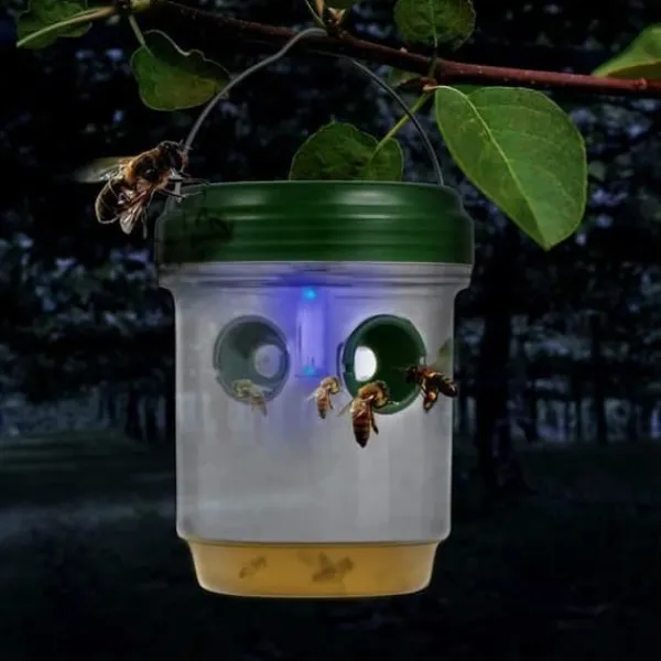 Garden Solar LED flugfälla Insektsfångningsverktyg Drosophia Fruktgetingar Repellent nr Skadedjursfällor