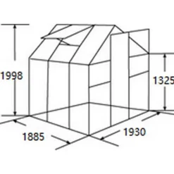 Clearance Gardiun Växthus Lunada 3 3.63m² Durchsichtig 193 x 188 x 190 cm Växthus