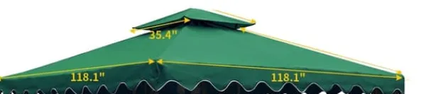 Outlet Gazebo Tält, Hållbart Oxford Tyg, Två-Tier Takdesign,grön, 3m * 3m Tält & Lusthus