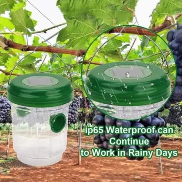 Sale GE27346-2 delar Solar getingfälla med LED-ljus, insektsfällor, anti-insektsfångare honungsfälla Bin bålgetingar Skadedjursfällor