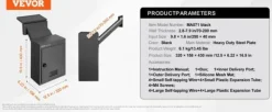 Discount Genom Väggen Brevlåda, Tungt Stål, Lätt Installation,svart Postlådor & Brevlådor