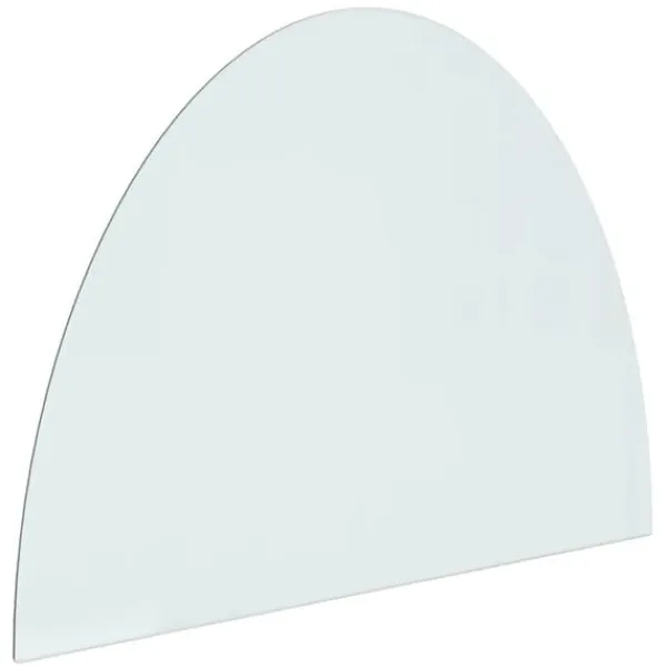 Discount Glas - Living Glasskiva för öppen spis halvrund 800x600 mm Tillbehör Till Vedeldade Kaminer & Öppna Spisar
