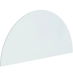 vidaXL Glasskiva för öppen spis halvrund 1200x600 mm