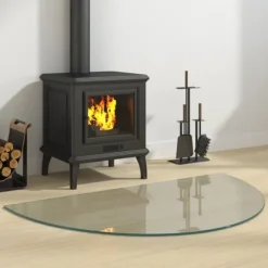 Best Glasskiva för öppen spis halvrund 1000x600 mm Tillbehör Till Vedeldade Kaminer & Öppna Spisar