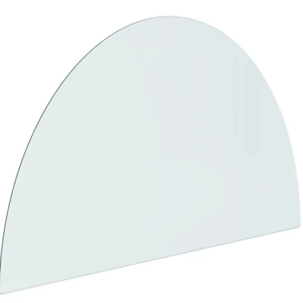 vidaXL Glasskiva för öppen spis halvrund 1000x600 mm