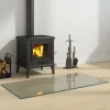 vidaXL Glasskiva för öppen spis rektangulär 100x50 cm