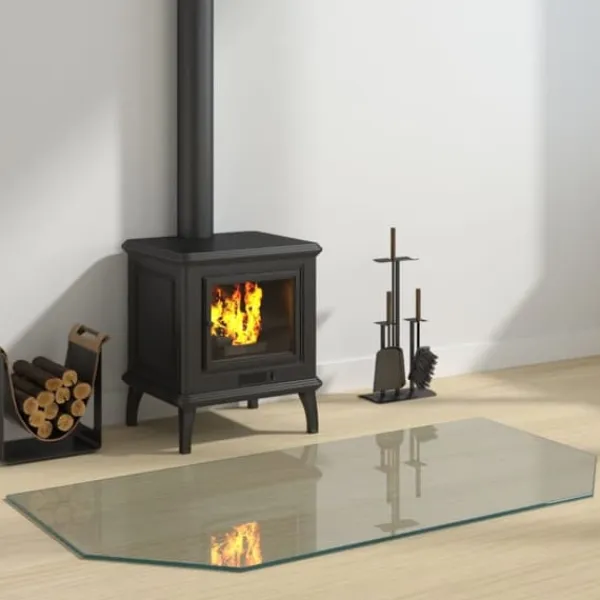 vidaXL Glasskiva för öppen spis sexkantig 120x60 cm