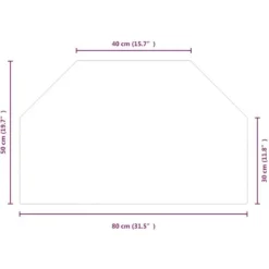 Outlet Glasskiva för öppen spis 80x50 cm - Skyddsglasplatta av härdat glas | Färg: Transparent | Storlek: 80x50 cm Tillbehör Till Vedeldade Kaminer & Öppna Spisar