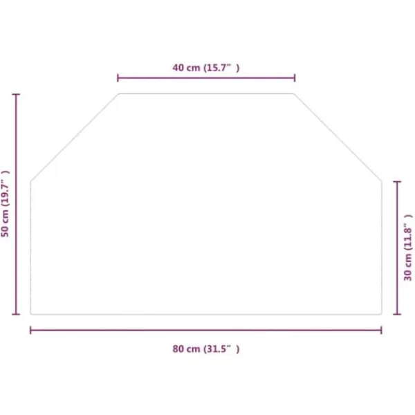 Outlet Glasskiva för öppen spis 80x50 cm - Skyddsglasplatta av härdat glas | Färg: Transparent | Storlek: 80x50 cm Tillbehör Till Vedeldade Kaminer & Öppna Spisar