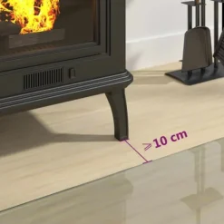 Glasskiva för öppen spis 120x50 cm - Härdat glas för golvskydd | Färg: Transparent | Storlek: 120x50 cm