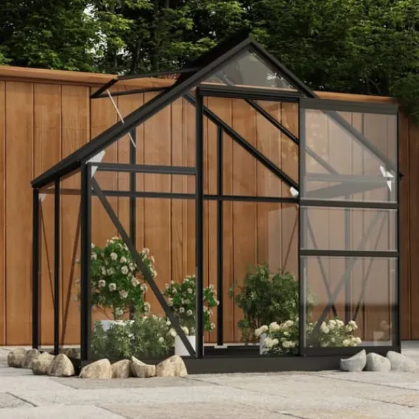 Sale Glasväxthus antracit 155x103x191 cm aluminium - Växthus - Växt Hus - Home & Living Växthus