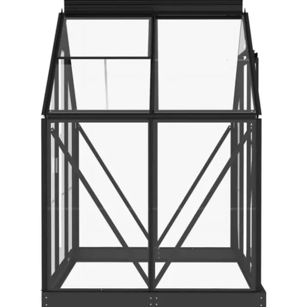 Online Glasväxthus i antracit med aluminiumkonstruktion | Storlek: 155x103x191 cm Växthus