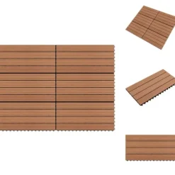 Discount Golvbeläggning - Living Markplattor WPC 60x30 cm 6 st 1 m² brun Trädgårdsprydnader