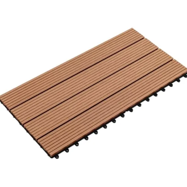 Discount Golvbeläggning - Living Markplattor WPC 60x30 cm 6 st 1 m² brun Trädgårdsprydnader