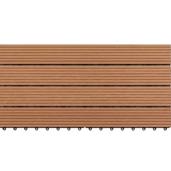 Discount Golvbeläggning - Living Markplattor WPC 60x30 cm 6 st 1 m² brun Trädgårdsprydnader