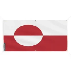 Sale Grönlands Flagga - PIXELFORMA - 190x380cm - Hållbar polyester - 6 förstärkta öljetter Flaggor & Vindstrutar