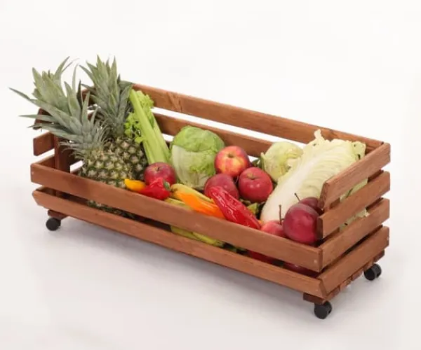 Discount Grönsakslåda på hjul RAWA /bredd 77cm - Brun Trädgårdskorgar