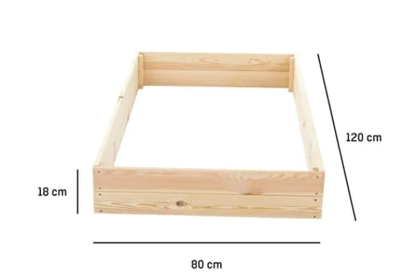 Discount Grönsaksträdgårdslåda - avelslåda - 120x80x18 cm - trä - med markduk Planteringsbänkar